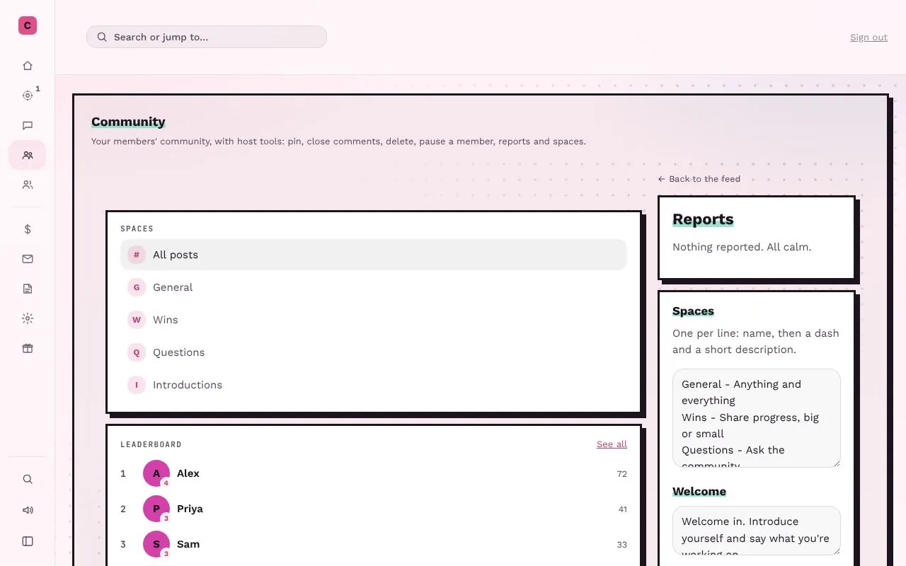 Console: the community for Chunky Studio