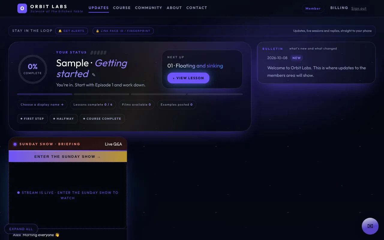 The course for Orbit Labs